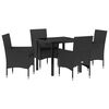 vidaXL Conjunto de Jantar para Jardim 5 unid. Preto vime PE