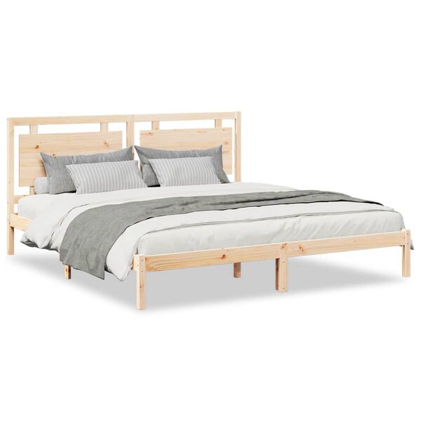 vidaXL Cama extra longa sem colch&atilde;o 180x210 cm madeira maci&ccedil;a