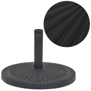 vidaXL Base para guarda-sol em resina redondo preto 14 kg