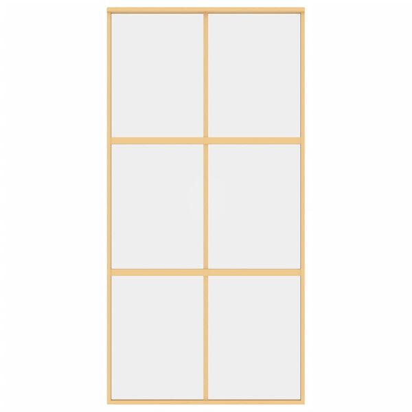 vidaXL Porta deslizante 102,5x205 cm vidro ESG/alum&iacute;nio dourado