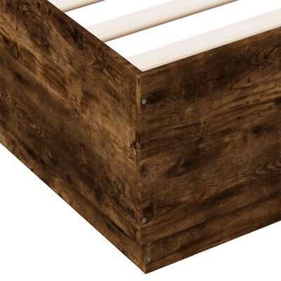vidaXL Estrutura de cama 150x200 cm derivados madeira carvalho fumado