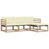 vidaXL Conjunto de Sof&aacute;s para Exterior 4 pcs Branco e Creme