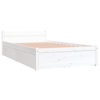vidaXL Estrutura cama com gavetas 90x190 cm Single branco