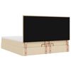 vidaXL Estrutura de cama otomana com colch&otilde;es tecido creme 200x200cm
