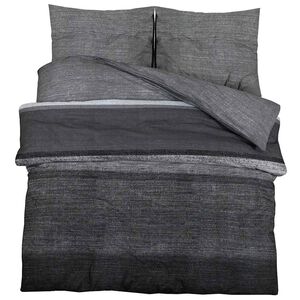 vidaXL Conjunto de capa de edred&atilde;o 140x200 cm algod&atilde;o cinza-escuro