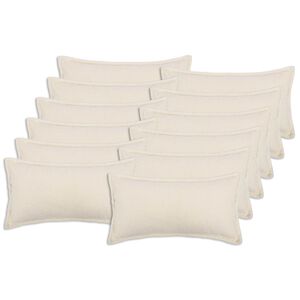 vidaXL Capa almofada 12 unid. HOUTEN Creme 40 x 80 cm Boucl&eacute;