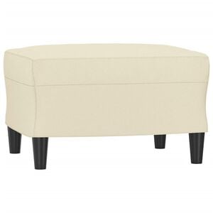 vidaXL Apoio de p&eacute;s 60x50x41 cm couro artificial cor creme