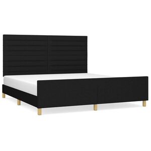 vidaXL Estrutura de cama sem colch&atilde;o 160x200 cm tecido preto
