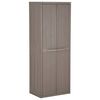 vidaXL M&oacute;vel arruma&ccedil;&atilde;o jardim 65x45x172 cm PP aspeto madeira castanho
