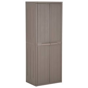 vidaXL M&oacute;vel arruma&ccedil;&atilde;o jardim 65x45x172 cm PP aspeto madeira castanho