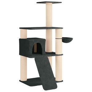 vidaXL &Aacute;rvore para gatos com postes de sisal Cinzento-Escuro 173 cm