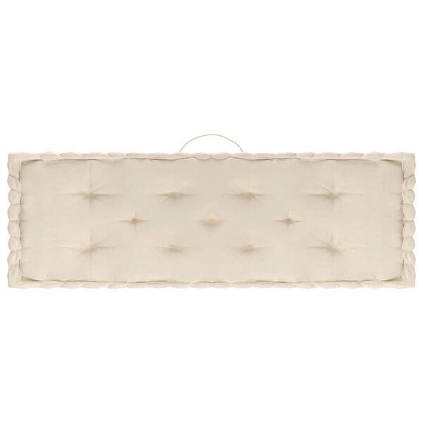 vidaXL Almofad&otilde;es para sof&aacute; de paletes 3 pcs algod&atilde;o bege