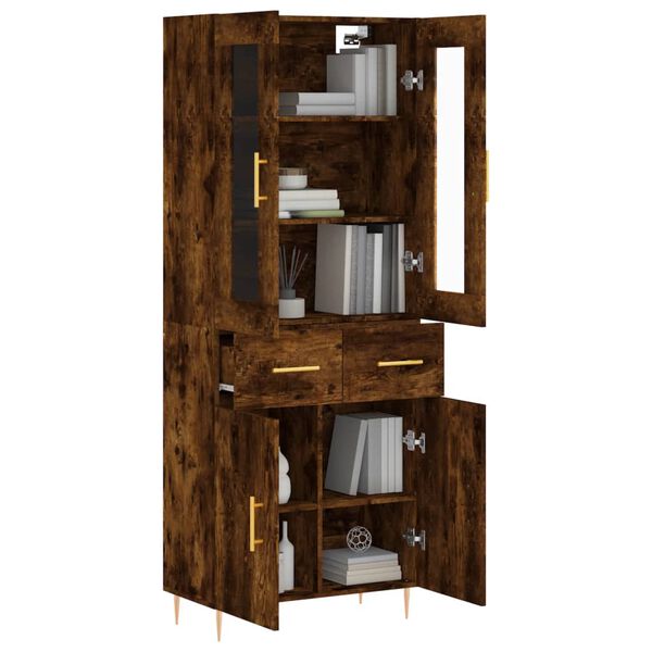 vidaXL Armário alto 69,5x34x180 cm madeira processada carvalho fumado