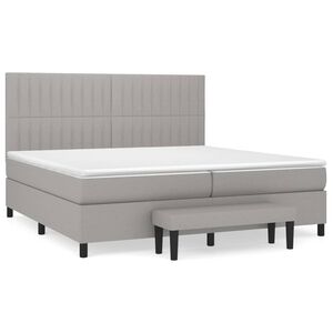 vidaXL Cama com molas/colch&atilde;o 200x200 cm tecido cinza-claro