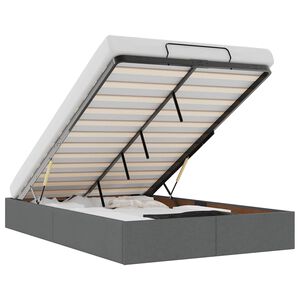 vidaXL Estrutura de cama otomana sem colch&atilde;o 120x200cm cinzento escuro