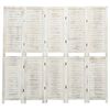 vidaXL Biombo com 5 pain&eacute;is 178,5x166 cm madeira branco antigo