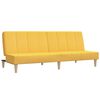 vidaXL Sof&aacute;-cama de 2 lugares c/ banco tecido amarelo