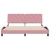 vidaXL Estrutura de cama sem colch&atilde;o 180x200 cm veludo rosa