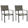 vidaXL Cadeiras de jardim 2 pcs textilene e a&ccedil;o cinzento/antracite