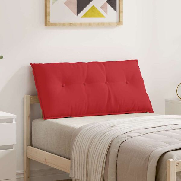 vidaXL Travesseiro para Costas Vermelho 100 x 19 x 50 cm tecido