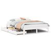 vidaXL Estrutura de cama c/ gavetas 150x200 cm pinho maci&ccedil;o branco