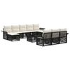 vidaXL Conjunto de Sof&aacute; de Jardim 11 pcs Preto vime PE
