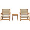 vidaXL Cadeiras de Jardim com Mesa 3 pcs Bege Madeira de acácia maciça