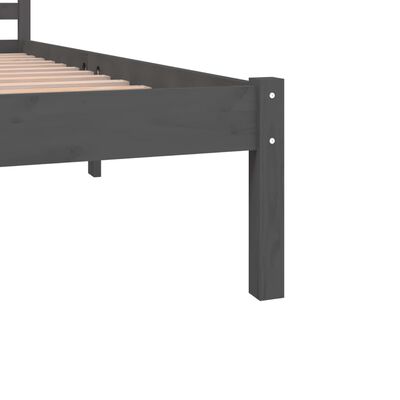 vidaXL Estrutura de cama super king 180x200 cm pinho maciço cinzento