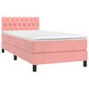 vidaXL Cama box spring c/ colch&atilde;o/LED 90x190 cm veludo rosa
