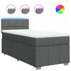 vidaXL Cama com molas/colch&atilde;o 100x200 cm tecido cinza-escuro