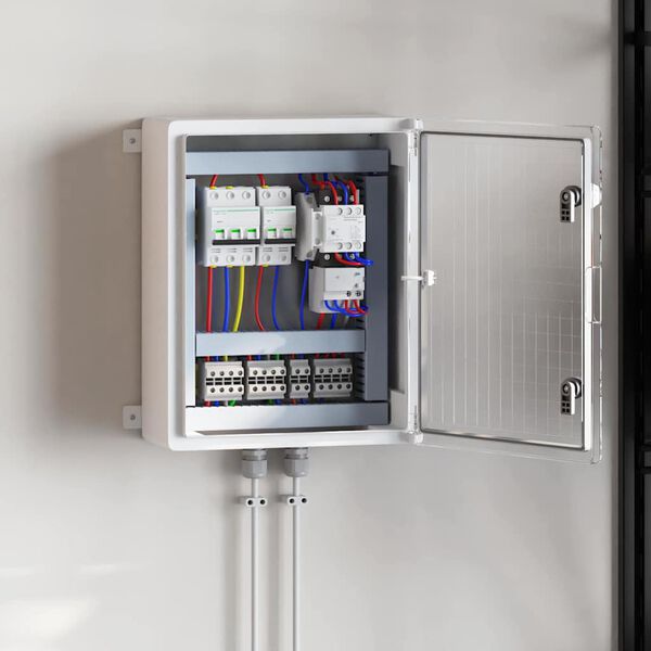 vidaXL Arm&aacute;rio de Controle Cinzeto 40 x 17,5 x 50 cm Pl&aacute;stico ABS