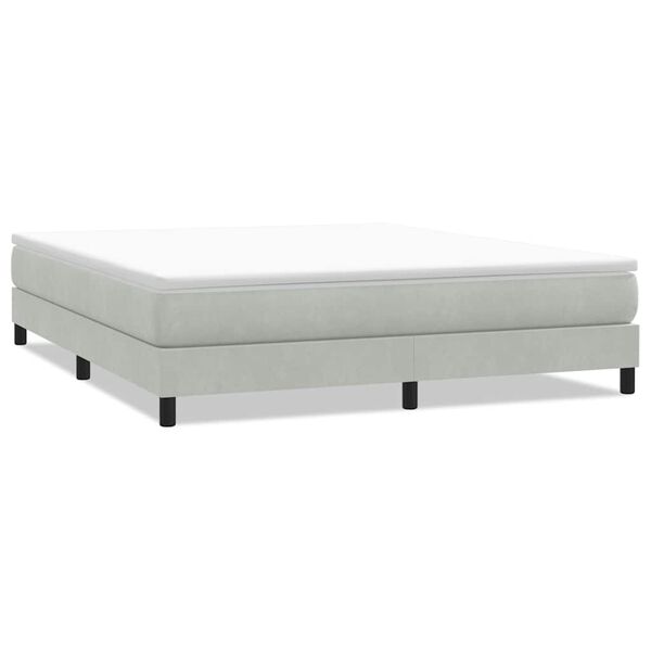 vidaXL Cama sem molas/colch&atilde;o 180x210 cm veludo cinzento-claro