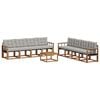 vidaXL Conjunto de Sof&aacute;s para Exterior 9 pcs Cinza Natural e Claro