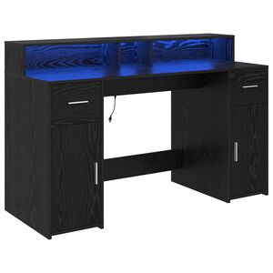 vidaXL Mesa Carvalho preto 140 x 55 x 91 cm Derivados de madeira