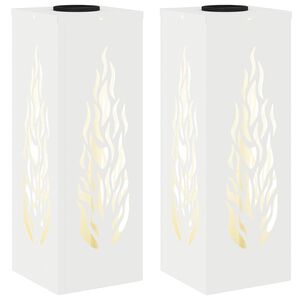 vidaXL Luz Solar LED de Caminho 2 unid. Branco quente 18 x 18 x 50 cm
