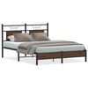 vidaXL Estrutura de cama s/ colch&atilde;o deriv. madeira carvalho castanho
