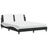 vidaXL Cama com colch&atilde;o Zadar 160x200 cm couro artificial preto e branco