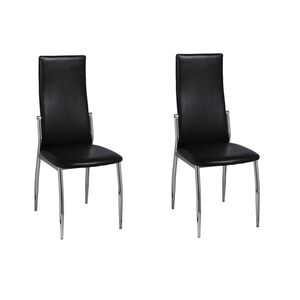 vidaXL Cadeiras de jantar 2 pcs couro artificial preto