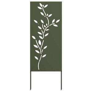 vidaXL Tela de Privacidade para Jardim Floral Verde-oliva 50 x 140 cm