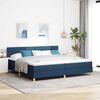 vidaXL Cama Box com colch&atilde;o com cabeceira Azul 200 x 200 cm tecido