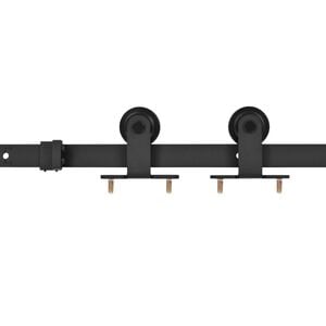 vidaXL Kit de ferragens para porta deslizante SKIEN 200 cm a&ccedil;o preto