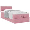 moldura de cama otomana vidaXL com colch&atilde;o rosa 100x200cm veludo