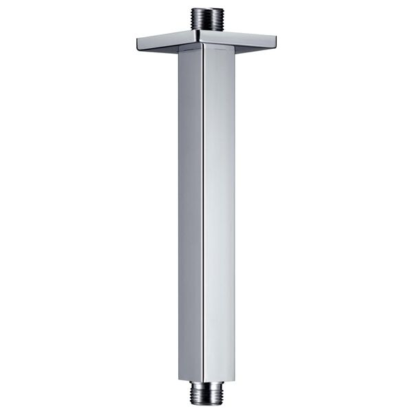 vidaXL Bra&ccedil;o de apoio chuveiro quadrado a&ccedil;o inox 201 20 cm prateado