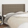 vidaXL Cabeceira cama abas tecido 203x16x118/128 cm cinza-acastanhado