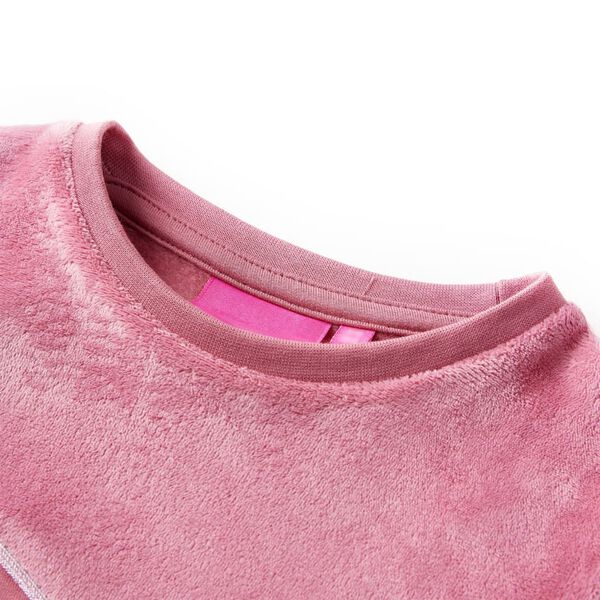 Sweatshirt para crian&ccedil;a design retalhos de veludo cor framboesa 128