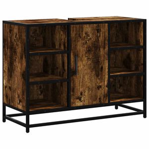 vidaXL Arm&aacute;rio lavat&oacute;rio WC 80x33x60 cm deriv. madeira carvalho fumado