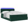 vidaXL Estrutura de cama otomana com colch&atilde;o 140x190cm verde escuro