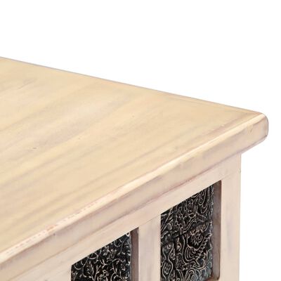 vidaXL Caixa de arrumação 110x40x45 cm madeira de acácia maciça branco