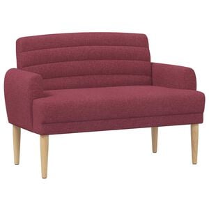 vidaXL Sof&aacute; de dois lugares com bot&atilde;o acolchoado Vinho Vermelho Tecido