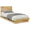 vidaXL Estrutura cama cabeceira sem colch&atilde;o 75x190 cm maci&ccedil;a carvalho
